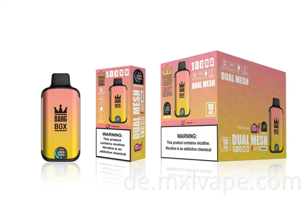 Europa am beliebtesten Einweg -E -Zigarette günstiger Preis Bang Box 18000/18k Puff